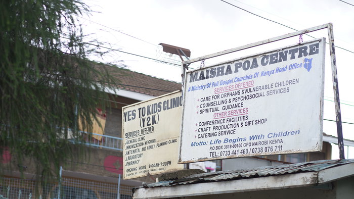 A sign for Maisha Poa centre.